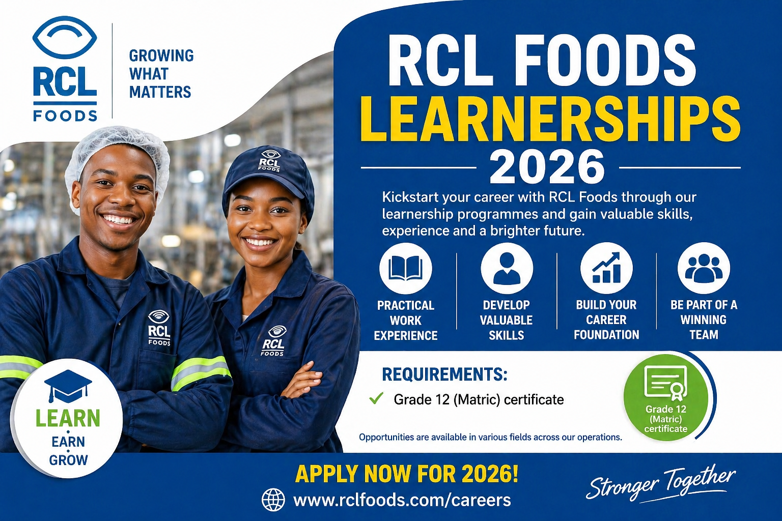 RCL Foods Learnerships 2026 - JB.SAYOUTHJOBS